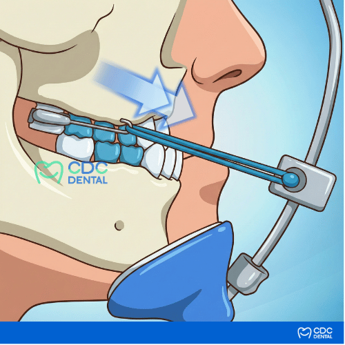 How an orthodontic facemask works: pulling the upper jaw forward