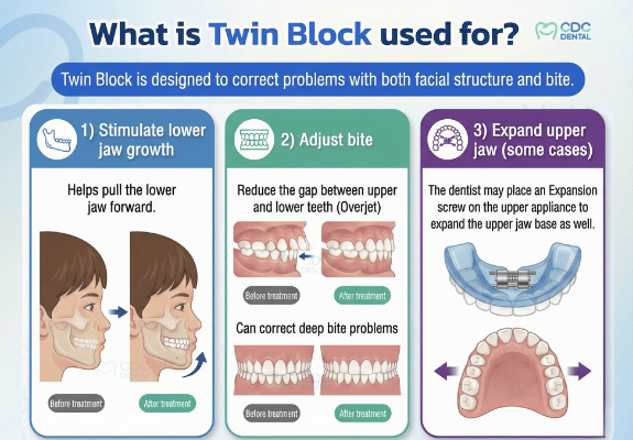 What is the twin block used for