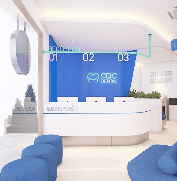 บรรยากาศคลินิกทำฟัน CDC Dental ลาดพร้าว 109 ห้องรับรองกว้างขวาง